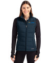 Seafair Cutter & Buck Evoke Hybrid Softshell Recycled Womens Full Zip Vest Navy Blue Front Thumbnail Image