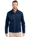Seafair Cutter & Buck Evoke Softshell Recycled Full Zip Mens Jacket Navy Blue Front Thumbnail Image