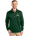 UNC Wilmington Seahawks - Cutter & Buck Traverse Stretch Eco Quarter Zip Mens Pullover Hunter Green Front Thumbnail Image