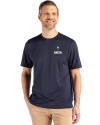 UNC Wilmington Seahawks - Cutter & Buck Coastline Eco Epic Comfort Recycled Mens Short Sleeve Tee Navy Blue Front Thumbnail Image