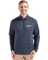 UNC Wilmington Seahawks - Cutter & Buck Peshastin Fleece Recycled Mens Half Zip Pullover Navy Blue Heather Front Thumbnail Image