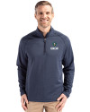UNC Wilmington Seahawks - Cutter & Buck Peshastin Fleece Recycled Mens Half Zip Pullover Navy Blue Heather Front Thumbnail Image