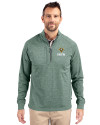 UNC Wilmington Seahawks - Cutter & Buck Adapt Eco Knit Heather Recycled Mens Quarter Zip Pullover Hunter Heather Front Thumbnail Image