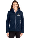 UNC Wilmington Seahawks - Cutter & Buck Evoke Softshell Recycled Full Zip Womens Jacket Navy Blue Front Thumbnail Image