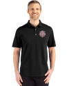 Indiana Hoosiers College Football Playoff 2025 National Champions Cutter & Buck Advantage Eco Tri-Blend Pique Mens Refresh Epic Confidence Polo Black Front Thumbnail Image