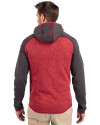Indiana Hoosiers College Football Playoff 2025 National Champions Cutter & Buck Mainsail Full Zip Hooded Mens Jacket Cardinal Red Heather/Charcoal Heather Back Thumbnail Image