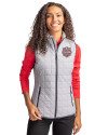 Indiana Hoosiers College Football Playoff 2025 National Champions Cutter & Buck Rainier PrimaLoft® Epic Versatility Womens Insulated Recycled Full Zip Puffer Vest Polished Medium Gray Front Thumbnail Image