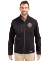 Indiana Hoosiers College Football Playoff 2025 National Champions Cutter & Buck Evoke Softshell Recycled Full Zip Mens Jacket Black Front Thumbnail Image