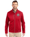 Indiana Hoosiers College Football Playoff 2025 National Champions Cutter & Buck Evoke Softshell Recycled Full Zip Mens Jacket Cardinal Red Front Thumbnail Image