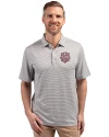 Indiana Hoosiers College Football Playoff 2025 National Champions Cutter & Buck Forge Eco Double Stripe Stretch Recycled Mens Polo Polished/White Front Thumbnail Image