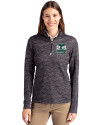 2026 Seattle FIFA World Cup Cutter & Buck Traverse Stretch Eco Camo Print Quarter Zip Womens Pullover Black Front Thumbnail Image
