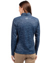 2026 Seattle FIFA World Cup Cutter & Buck Traverse Stretch Eco Camo Print Quarter Zip Womens Pullover Navy Blue Back Thumbnail Image