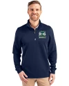 2026 Seattle FIFA World Cup Cutter & Buck Traverse Stretch Eco Quarter Zip Mens Big and Tall Pullover Liberty Navy Front Thumbnail Image
