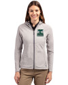 2026 Seattle FIFA World Cup - Cutter & Buck Adapt Eco Knit Hybrid Recycled Womens Full Zip Jacket Polished Medium Gray Front Thumbnail Image