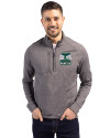 2026 Seattle FIFA World Cup Cutter & Buck Adapt Eco Knit Heather Recycled Mens Big & Tall Quarter Zip Pullover Black Heather Front Thumbnail Image