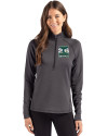 2026 Seattle FIFA World Cup Cutter & Buck Peshastin Fleece Recycled Womens Half Zip Pullover Black Heather Front Thumbnail Image