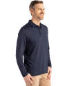 2026 Seattle FIFA World Cup Cutter & Buck Coastline Eco Epic Comfort Recycled Mens Long Sleeve Polo Navy Blue Side Thumbnail Image