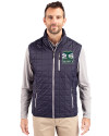 2026 Seattle FIFA World Cup Cutter & Buck Rainier PrimaLoft® Epic Versatility Mens Insulated Recycled Full Zip Puffer Vest Dark Navy/Silver Front Thumbnail Image