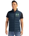 2026 Seattle FIFA World Cup Cutter & Buck Evoke Hybrid Softshell Recycled Mens Full Zip Vest Navy Blue Front Thumbnail Image
