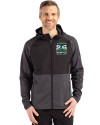 2026 Seattle FIFA World Cup Cutter & Buck Peshastin Fleece Recycled Mens Hybrid Jacket Black Heather Front Thumbnail Image