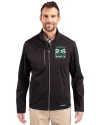2026 Seattle FIFA World Cup Cutter & Buck Evoke Softshell Recycled Full Zip Mens Jacket Black Front Thumbnail Image