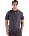 Cutter & Buck Pike Epic Confidence Fern Print Recycled Mens Big & Tall Polo Black Front Thumbnail Image