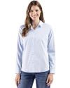 Cutter & Buck Skyline Recycled End on End Womens Long Sleeve Spread Collar Dress Shirt Atlas Light Blue Front Thumbnail Image