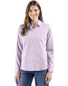 Cutter & Buck Skyline Recycled End on End Womens Long Sleeve Spread Collar Dress Shirt College Purple Front Thumbnail Image