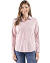 Cutter & Buck Skyline Recycled End on End Womens Long Sleeve Spread Collar Dress Shirt Red Front Thumbnail Image
