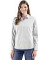 Cutter & Buck Skyline Recycled End on End Womens Long Sleeve Spread Collar Dress Shirt Solitare Front Thumbnail Image