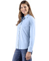 Cutter & Buck Skyline Recycled End on End Womens Long Sleeve Spread Collar Dress Shirt Tour Blue Side Thumbnail Image