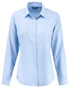 Cutter & Buck Skyline Recycled End on End Womens Long Sleeve Spread Collar Dress Shirt Tour Blue Mannequin Thumbnail Image
