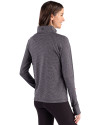 Cutter & Buck Adapt Recycled Stripe Womens Quarter Zip Black Heather Back Thumbnail Image