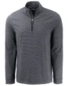 Cutter & Buck Adapt Recycled Soft Knit Stripe Mens Big & Tall Quarter Zip Pullover Black Heather Mannequin Thumbnail Image