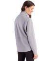 Cutter & Buck Drift Textured Knit Recycled Womens High Neck Pullover CONCRETE Back Thumbnail Image