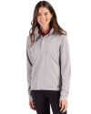 Cutter & Buck Virtue Heather Pique Recycled Womens Quarter Zip Polished Heather Front Thumbnail Image