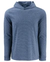 Cutter & Buck Adapt Recycled Soft Knit Stripe Mens Big & Tall Hooded Pullover Navy Blue Heather Mannequin Thumbnail Image