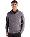 Cutter & Buck Forge Epic Confidence Recycled Double Stripe Mens Quarter Zip Black/White Front Thumbnail Image
