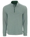 Cutter & Buck Forge Epic Confidence Recycled Double Stripe Mens Quarter Zip Hunter/White Mannequin Thumbnail Image