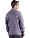 Cutter & Buck Forge Epic Confidence Recycled Double Stripe Mens Quarter Zip Navy Blue/White Back Thumbnail Image