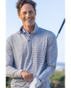 Cutter & Buck Forge Epic Confidence Recycled Double Stripe Mens Quarter Zip Polished/White Lifestyle 1 Thumbnail Image