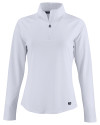 Cutter & Buck Prospect Epic Confidence Recycled Textured Stretch Womens Quarter Zip White Mannequin Thumbnail Image