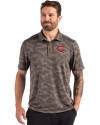 Cincinnati Reds Cutter & Buck Coastline Epic Comfort Camo Print Recycled Mens Polo Elemental Grey Front Thumbnail Image
