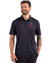 Los Angeles Angels Cutter & Buck Coastline Epic Comfort Camo Print Recycled Mens Polo Navy Blue Front Thumbnail Image