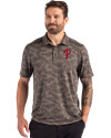 Philadelphia Phillies Cutter & Buck Coastline Epic Comfort Camo Print Recycled Mens Polo Elemental Grey Front Thumbnail Image