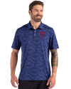Philadelphia Phillies Cutter & Buck Coastline Epic Comfort Camo Print Recycled Mens Polo Tour Blue Front Thumbnail Image