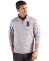 View image 4: Boston Red Sox Cutter & Buck Forge Recycled Double Stripe Four-Way Stretch Mens Quarter Zip Pullover Polished/White Front