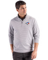 Toronto Blue Jays Cutter & Buck Forge Epic Confidence Recycled Double Stripe Mens Quarter Zip Polished/White Front Thumbnail Image