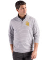 San Diego Padres Cutter & Buck Forge Epic Confidence Recycled Double Stripe Mens Quarter Zip Polished/White Front Thumbnail Image