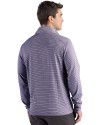 Atlanta Braves Cutter & Buck Forge Epic Confidence Recycled Double Stripe Mens Quarter Zip Navy Blue/White Back Thumbnail Image